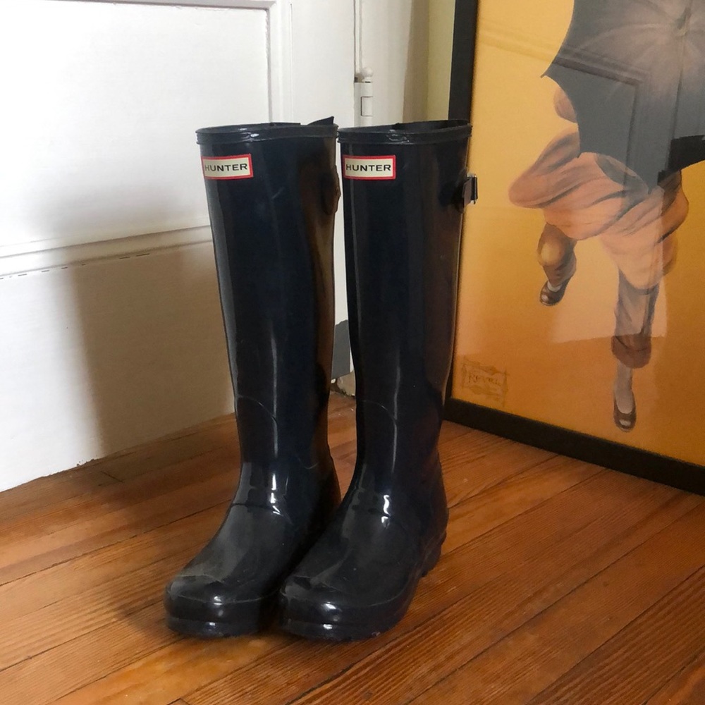 Hunter Tall Rain Boots Blue